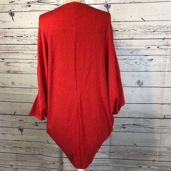 WONDERLUSH Layers by Lizden Knit Jersey Cocoon Cardigan red size medium to large - Picture 9 of 10